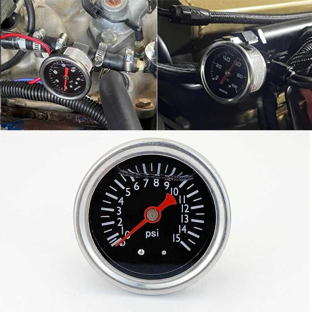 For 1 8''NPT Fittings Axial Shock-Resistant Oil Pressure Gauge Automotive Gauges Metal Construction Oil-filled