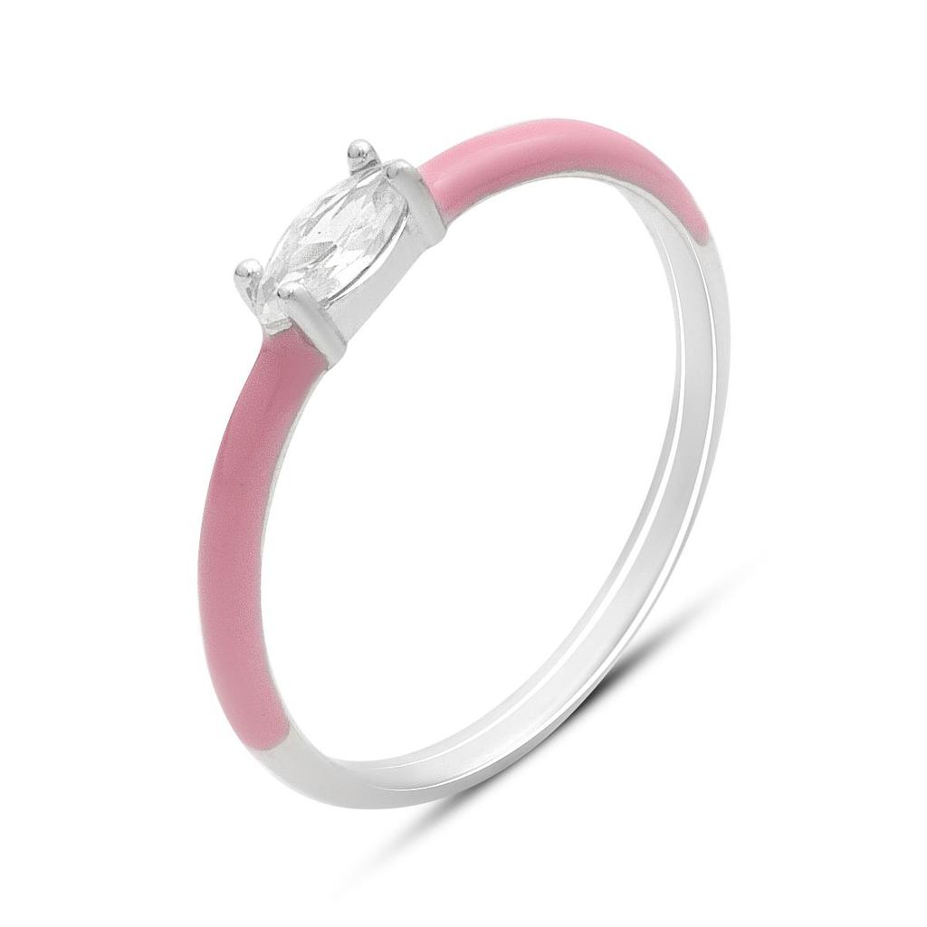 Silver Ring with Cubic Zirconia, Enamel, Product Weight 1.06 G (60002235)