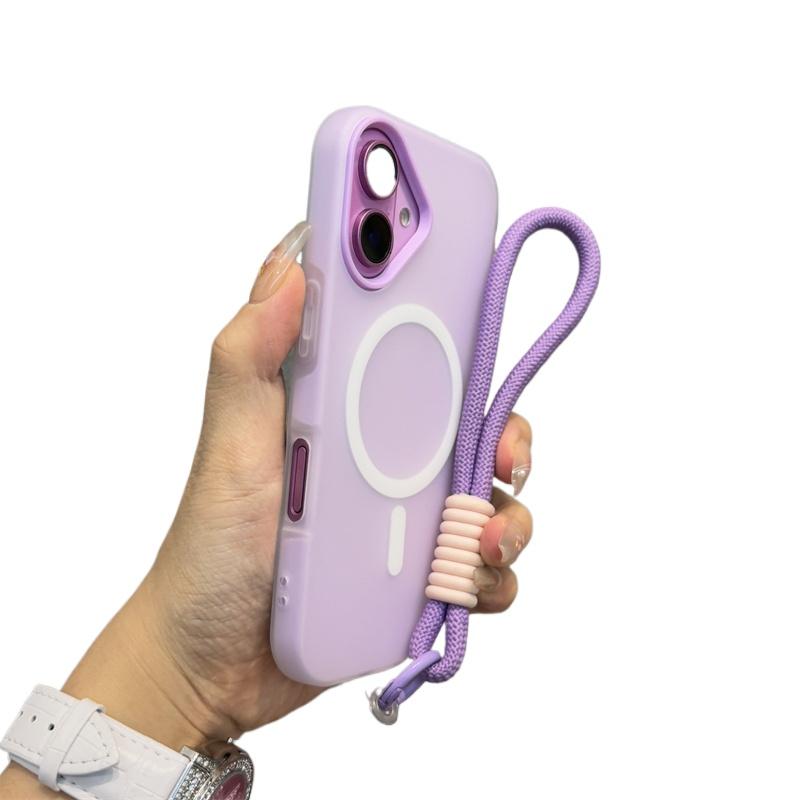 Новый 3 В 1 со шнурком Чехол для Magsafe для iPhone 17 16e 16 15 14 Plus 13 11 12 Pro Max Магнитная беспроводная зарядка Матовый чехол