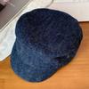 Шляпа-берет художника в британском стиле с плоским козырьком, восьмиугольная шляпа в стиле Y2k, корейский джинсовый берет, стритвир