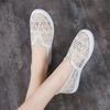 Mesh Breathable Shoes for Women Round Toe Woman Footwear Slip On Summer Flat 39 Aesthetic Comfortable and Elegant Cotton New In