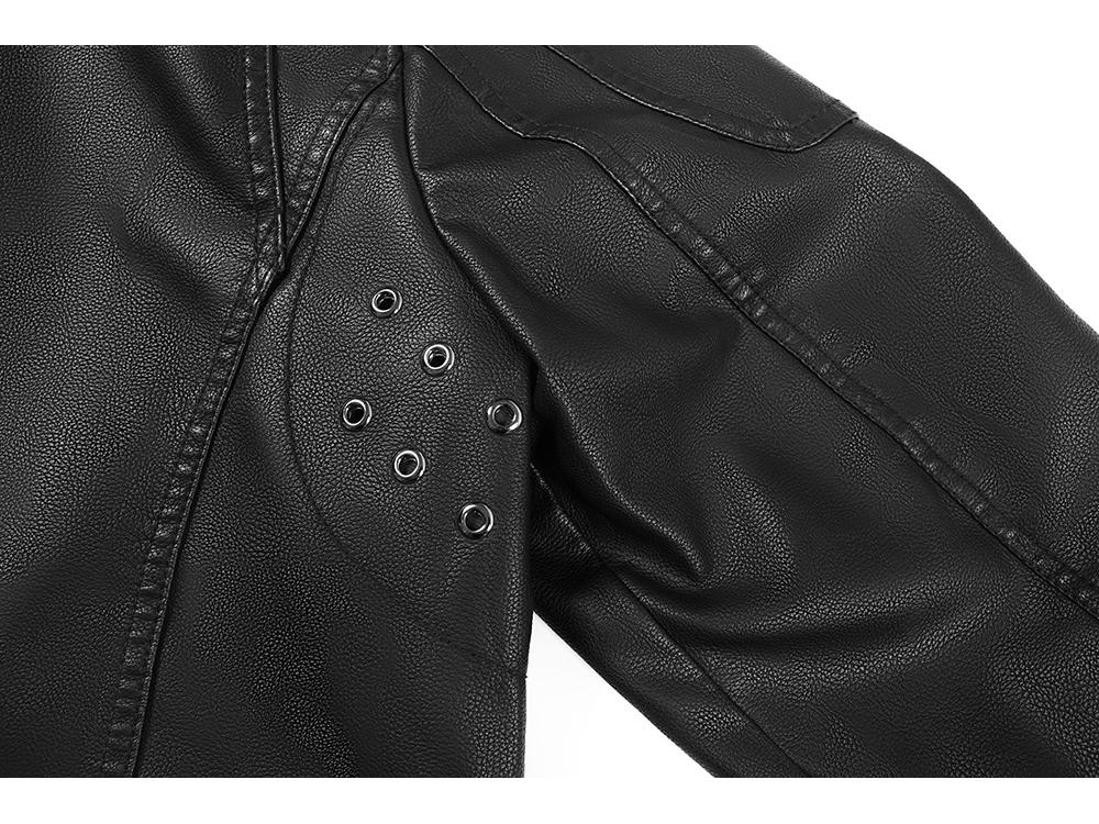 Мужская мотоциклетная куртка Cross-Border из искусственной кожи с множеством молний и поясом — в европейском стиле хип-хоп для осени/зимы.