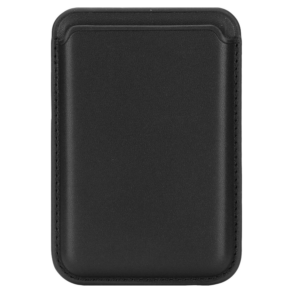 Magnetic Wallet PU Leather Holds Up to 2 Cards Cell Phone Card Holder for Most of Smart Phones Black