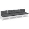 Vidaxl 4-Osobowa Sofa Ogrodowa Z Antracytowymi Poduszkami, Sosnowa