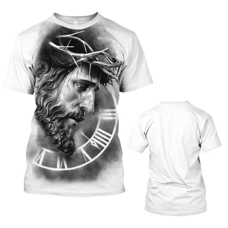 Fashion Jesus 3D Print T Shirt For Men Street Trend Short Sleeves Top Summer Oversized T-Shirt Clothes Casual O-neck Sweatshirt