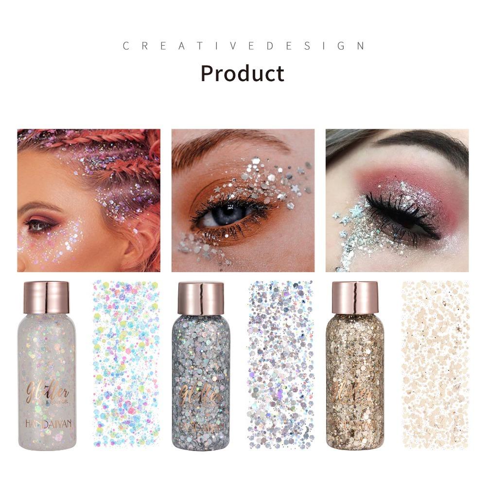 HANDAIYAN Nine -color Big Sequins Gel Eyes Shadow Mermaid Face Sequins Body Milk Performance Stage Nightclub Makeup
