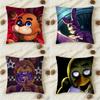 Декоративная квадратная наволочка с двусторонней печатью Fnaf FivenightsAtFreddys для дивана, гостиной, домашнего декора