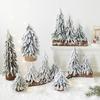 1PC Mini Snowy Christmas Tree Falling Snow Christmas Tree Desktop PE Christmas Tree PE Snowy Xmas Ornament