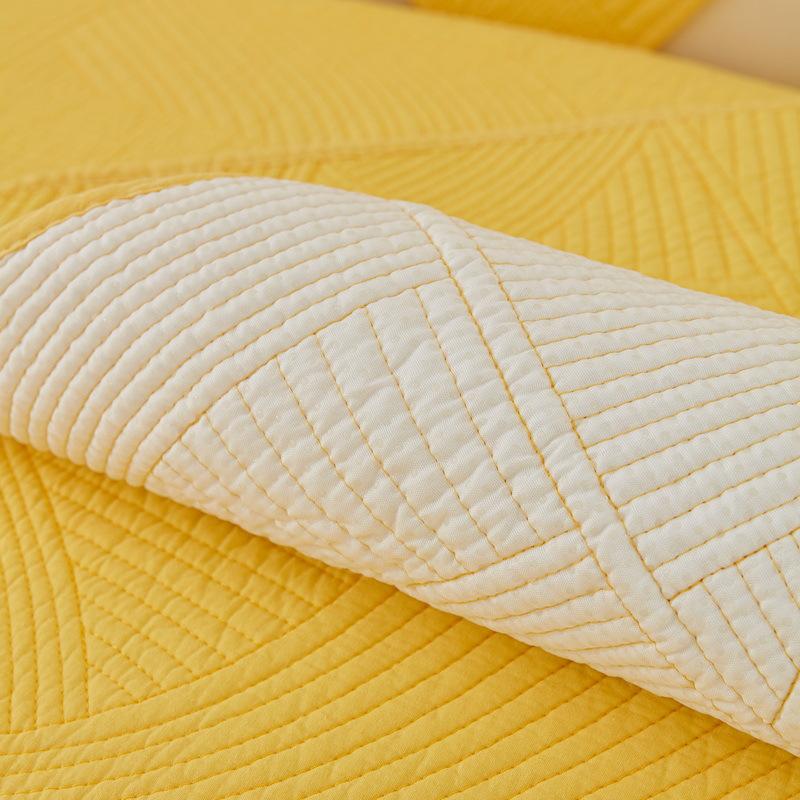 All-Cotton Sofa Cushion Four Seasons Universal Non-Slip High-Grade Leather Sofa Cover Cover Towel Non-Slip Cushion Solid Color Cream Summer Wind