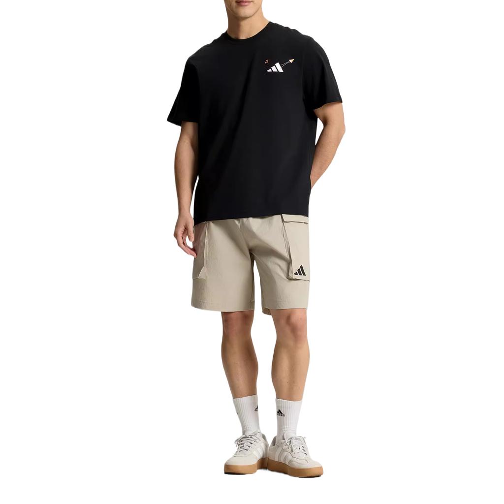 adidas Весна/Осень 25 Спортивный Стиль Жизни Однотонная Футболка с Круглым Вырезом Пуловер Унисекс Топы KX4870
