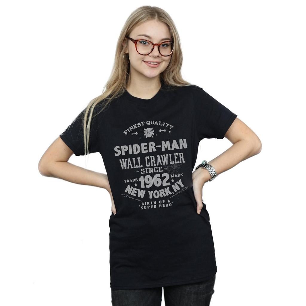 Marvel Womens/Ladies Spider-Man Finest Quality Cotton Boyfriend T-Shirt