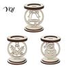 Christmas Table Centerpiece Decoration 3Pcs Wooden Candle Holder, Detachable Tealight Stand with Hollow Small Display Carved Snowman/Bell/Candle