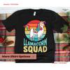 Llamacorn Squad Unicorn Llama T Shirt Funny Cute Vintage Retro Alpaca S Vintage Washed Graphic Stretched Fashion Soft Homme