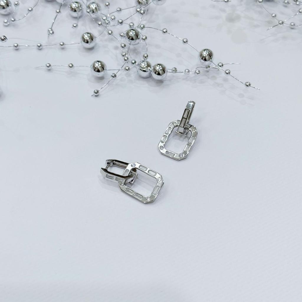 Silver Earrings with Cubic Zirkonia (2175346)