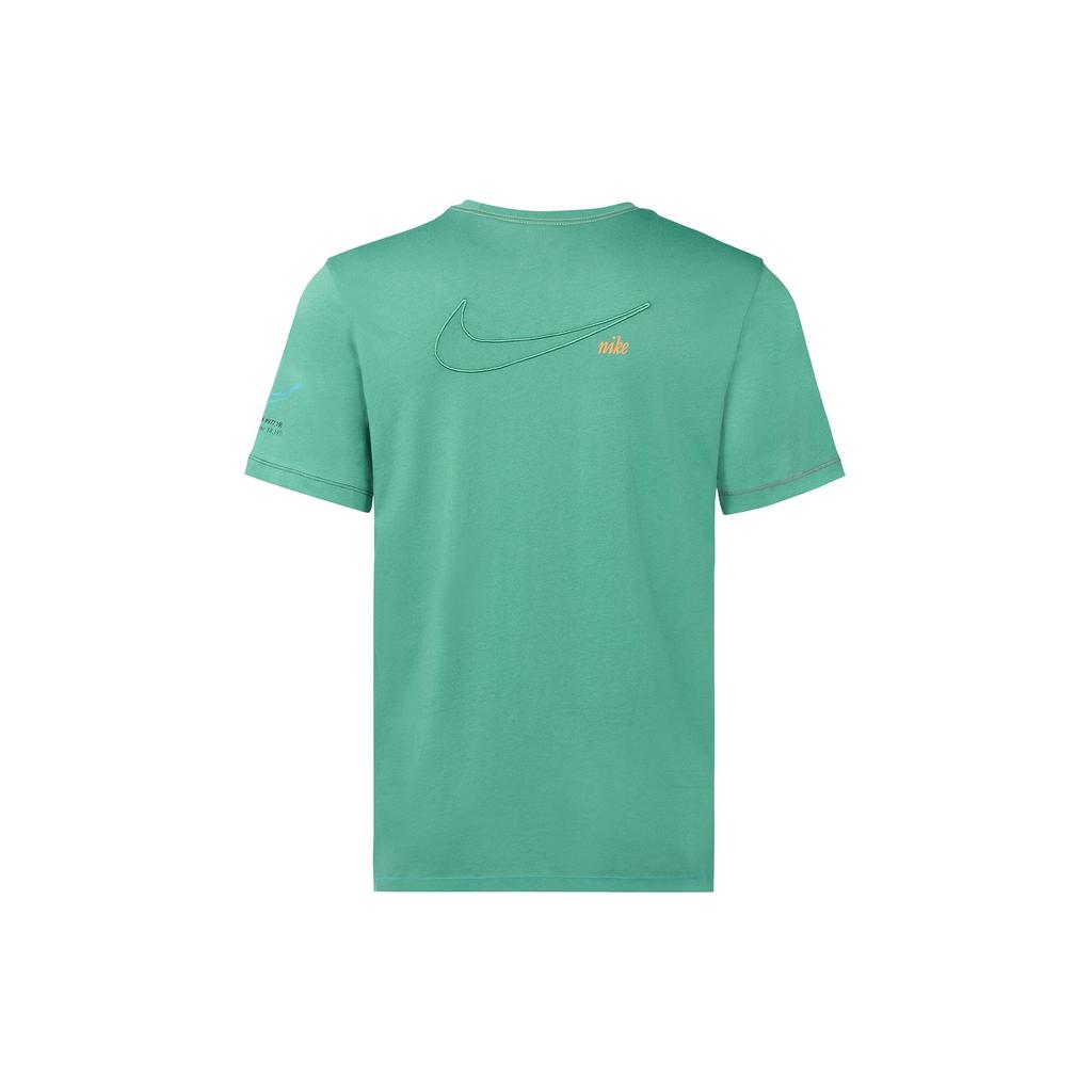 Nike T Shirts Men's Light Green Crew Neck Moderate Straight Fit DJ1394-350