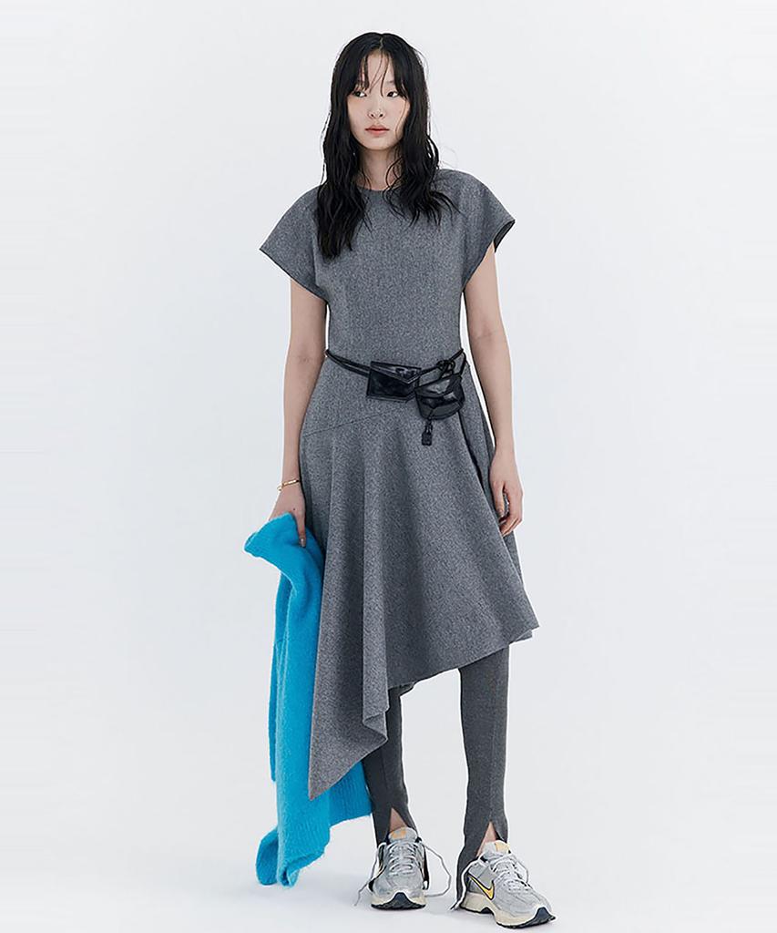 WNDERKAMMER Raw-Cut Wool Dress_Grey