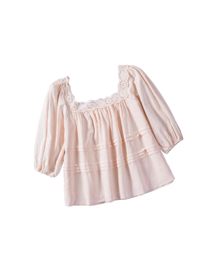 Azura Exchange Блуза Babydoll с рукавами-фонариками и люверсами