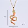 HECHENG,Enamel Snake Necklace,Gold Color Snake Pendant Necklace For Women Trend Aesthetic Zircon Wholesale