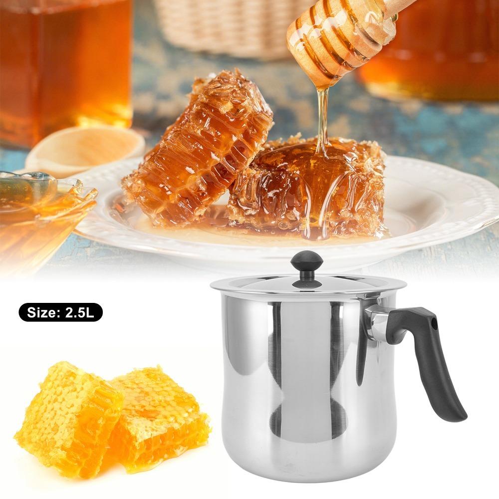 Plastic Handle Bee Wax Melting Pot Stainless Steel Bee Wax Pouring Pot Wax Making Pot Melting Wax