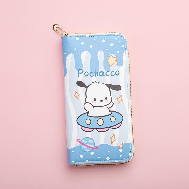 New Fashion Long Wallet Zipper Printing Student Cartoon Zero Card Bag Clutch Bag Waterproof Design Card