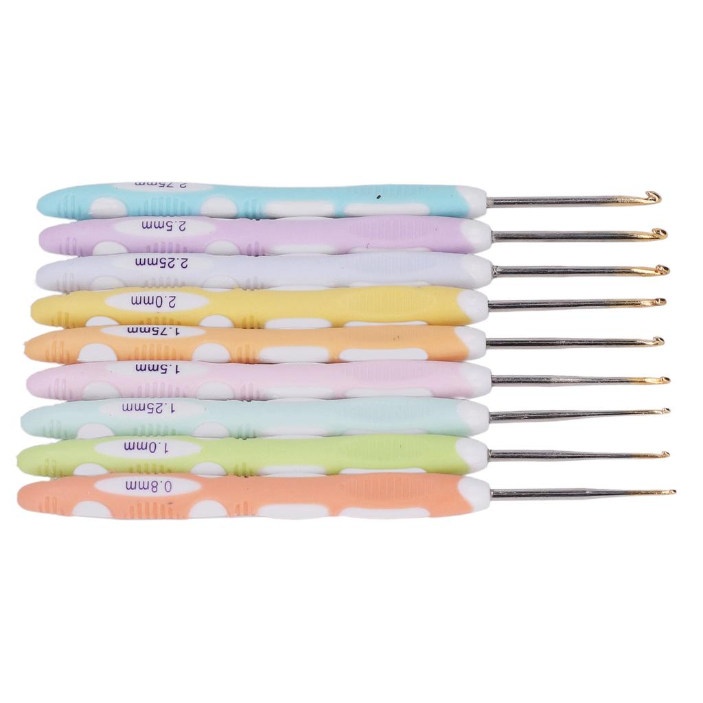 9pcs Aluminum Crochet Hooks Professional Portable Ergonomic Crochet Needles for Knitting Craft Yarn