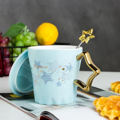 Креативная кофейная чашка Golden Star, симпатичные кружки, бесплатная доставка, чашки и кружки, посуда, чашка для чая, рождественская кружка, пивная пара, подарок.
