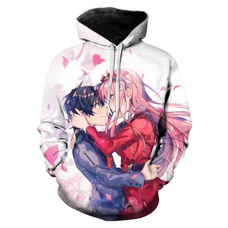 Осенние толстовки унисекс с 3D кофтами «Дорогая в FranXX», толстовка с капюшоном в стиле аниме для мужчин и женщин, повседневная одежда, модные толстовки с длинными рукавами