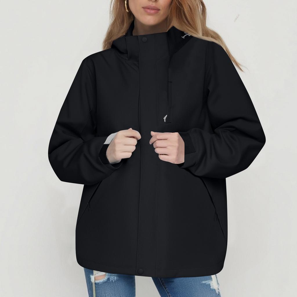 Женская однотонная полосатая дождевик на открытом воздухе плюс водонепроницаемый плащ с капюшоном ветрозащитный