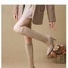 Pointed High-heeled Boots for Women's Autumn 2025 New Apricot Suede Elastic Thin Boots, But Knee Thick-heeled High Boots