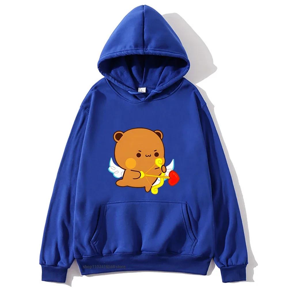 Cute Dudu and Bubu Hoodies Panda and Brownie Bear Couple Sweatshirt Men Women Clothes Kawaii Style Top