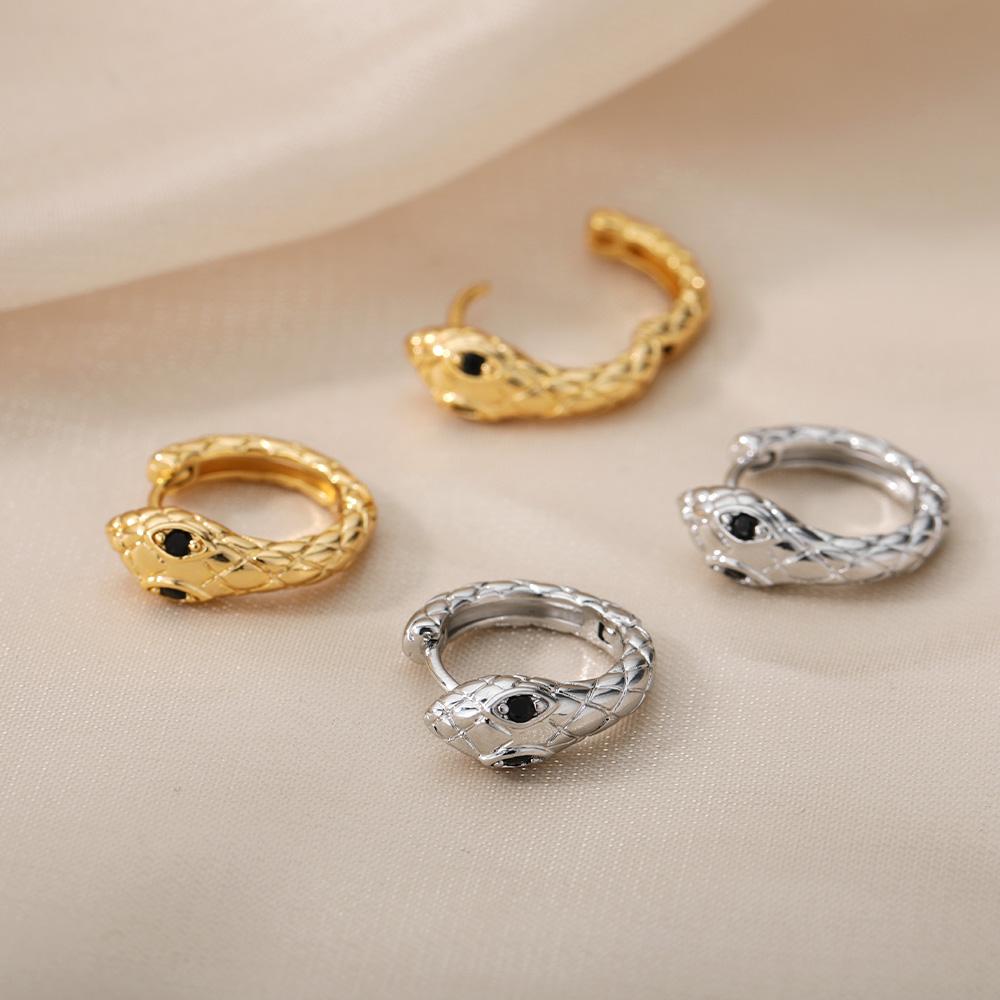 Серьги-кольца со змеями из циркона для женщин, готические серьги медного цвета, тренд 2024, пирсинг, серьги, подарки с цирконом, pendientes