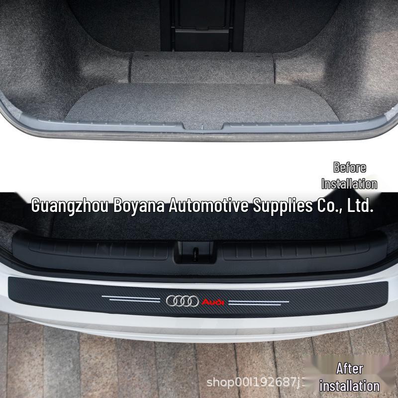 Защитная наклейка из кожи с углеволокном для багажника автомобиля