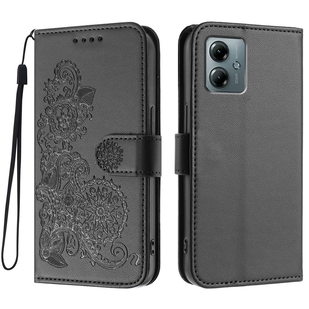 For Motorola Moto G Play (2025) 4G Phone Cases Mandala Flower Leather Wallet Mobile Cover with Strap