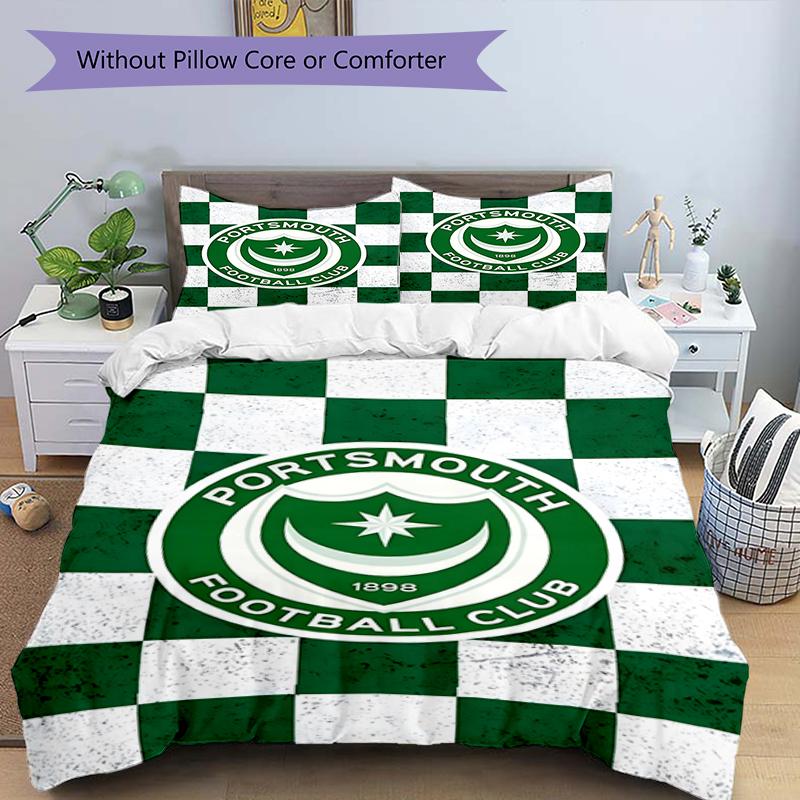 3pcs Football Team (75) Design Cover Set - HD Printed Bedding with 1 Cover and 2 Pillowcases - Perfect for Home and Dorm Decor