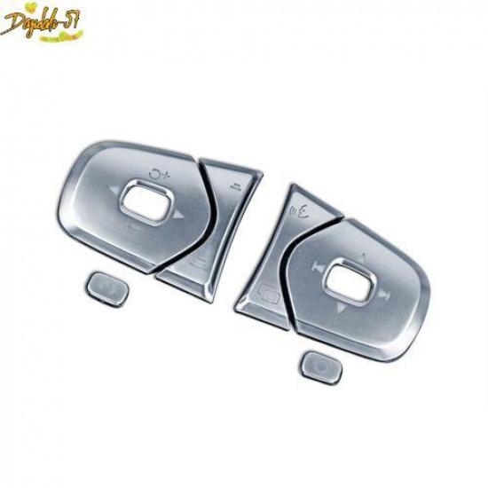 ABS Chrome Inner Steering Wheel Button Cover Decor 4X For Volvo XC90 2016-