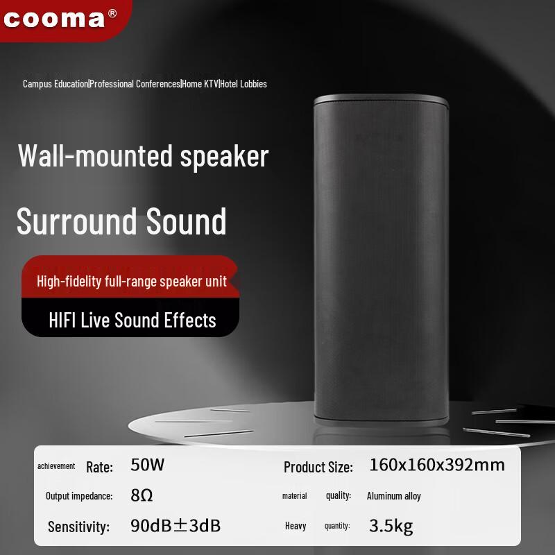 COOMA Professional Wall-Mounted Column Speaker CN plug (adapter included)