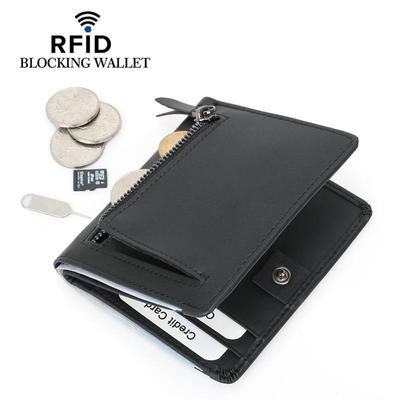 Мужской кошелек для монет RFID с защитой от кражи 2024 года: Компактное хранилище для карт и монет