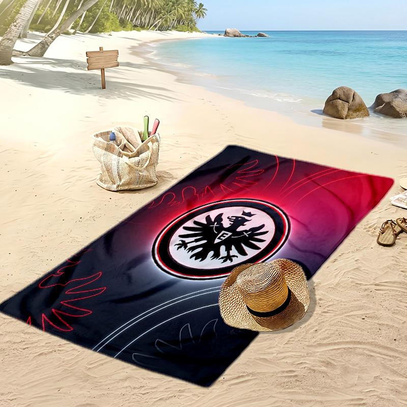 Пляжное полотенце Eintracht Frankfurt Football Print, Большое Мягкое Быстросохнущее Полотенце для Пляжа Кемпинга Плавания