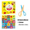 48/90 Sheets Colorful Paper-Cut Cartoon DIY Folding Cutting Book Toys Kids Craft Animal  Art Child-Safe Scissors Learning Toys