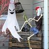 43 Inch Halloween Ghost Windsock Flags with LED Lights Outdoor Hanging Scary Light Up Ghost Wind Socks for Tree Yard Porch Garden Decor