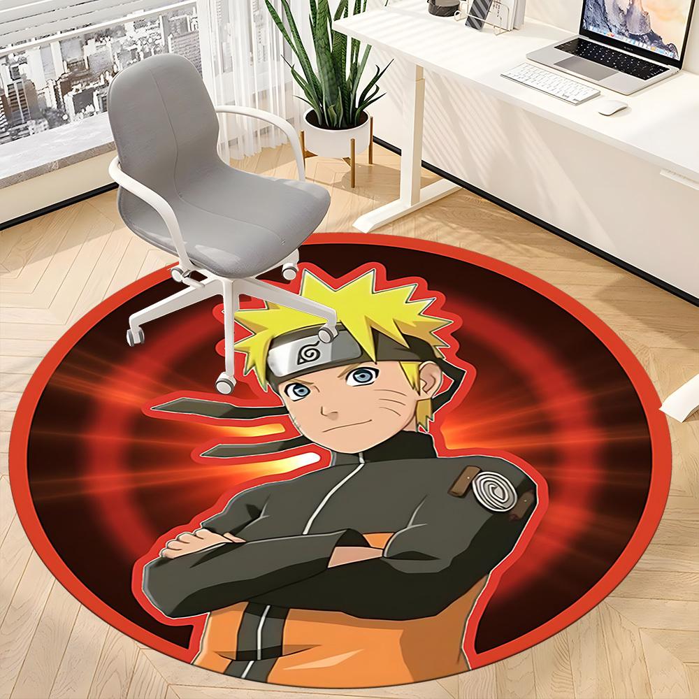 1 шт. Круглый коврик для офиса Naruto, Нескользящий, Мягкий и прочный офисный коврик для декора интерьера, Идеально подходит для офиса, Красивое украшение
