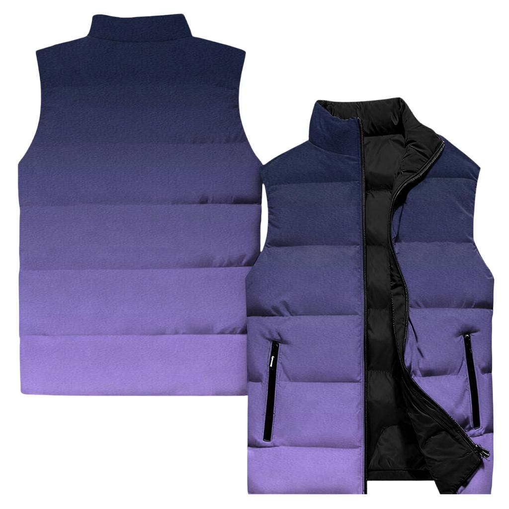 Ladies' Casual And Fashionable Sleeveless Vest Gradient Color Printing Cotton Jacket