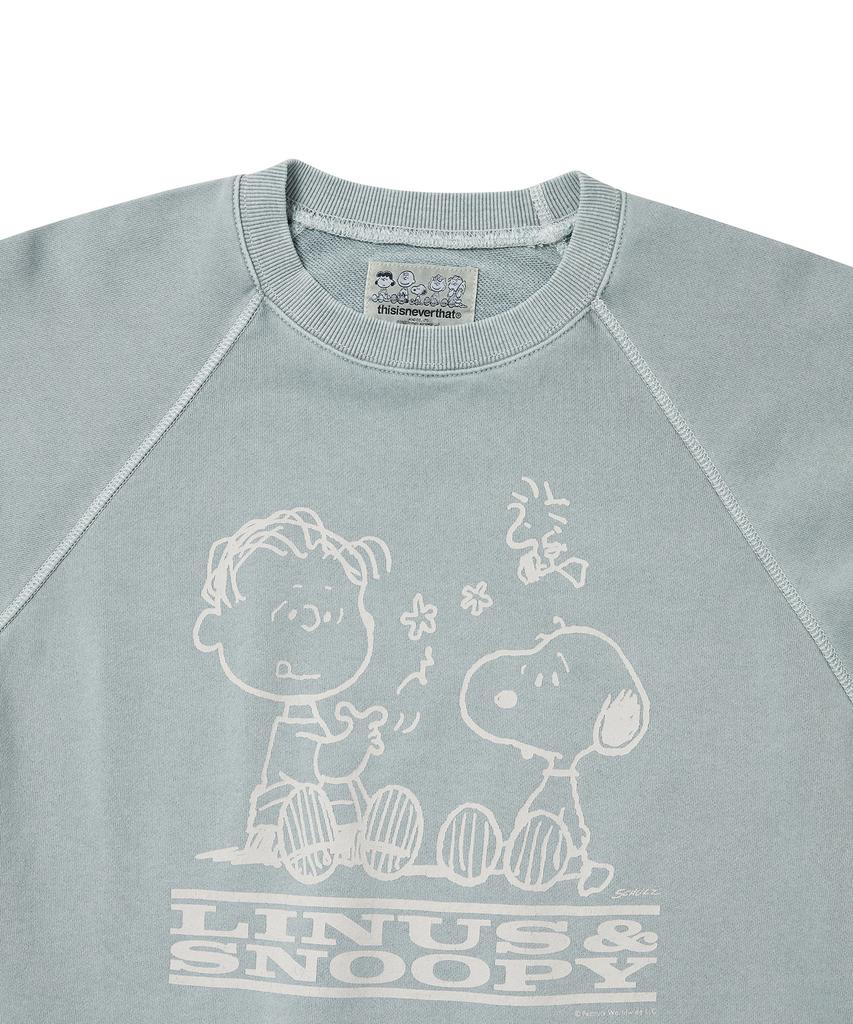 THISISNEVERTHAT Tnt Peanuts Faded Crewneck Blue Gray