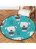 Animals Cute Dogs Round Rug,Washable Soft Circular Floor Mat, Non Slip Low Pile Area Rugs for Kids Room Bedroom Bathroom Laundry