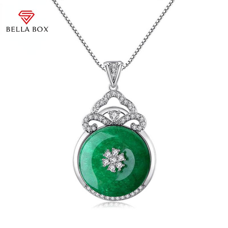 BELLA BOX Лидер продаж, великолепная персонализированная цепочка на ключицы в зеленой форме, простое ожерелье с кристаллами для женщин, свадебные украшения, оптовая продажа