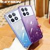 KEYSION Роскошный чехол-бампер с покрытием и блестками для Xiaomi POCO F6 Pro, прозрачный, мягкий ТПУ, противоударная задняя крышка для POCO F6 Pro
