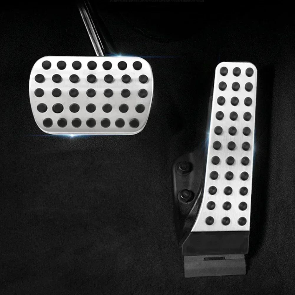 For Mercedes Benz A B Class GLB W177 W247 X247 2019-2026 Stainless Steel Silver Car Gas Fuel Brake Pedal Trim Car Accessories
