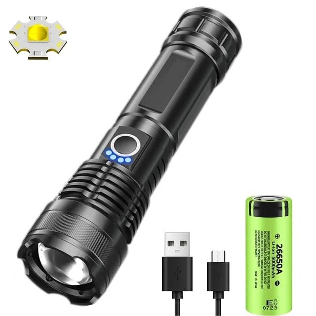 Белый лазер 60 Вт LED фонарик высокой мощности Ультрамощный светодиодный фонарь Прожектор Фонарь дальнего действия Зум Аварийный свет