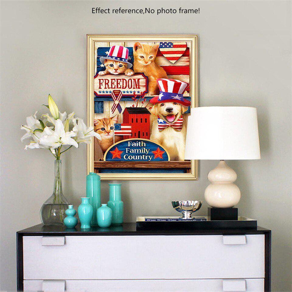 Алмазная картина животное сердце горный хрусталь мозаика Алмазная вышивка собака и кошка домашний декор