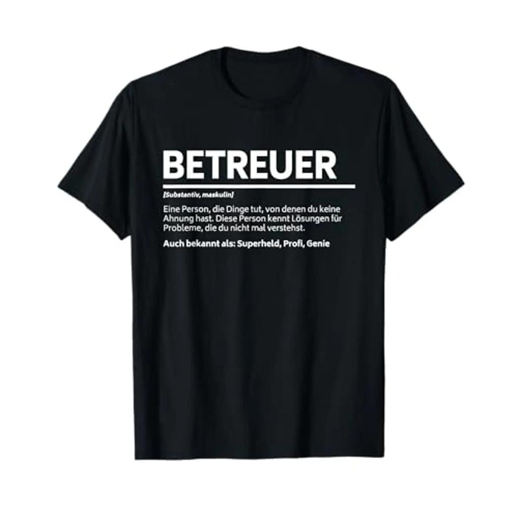 Top Betreuer Slogan T Shirt vintage Washed Soft Versatile Stylish Slightly homme streetwear Top For Everyday Wear Unisex